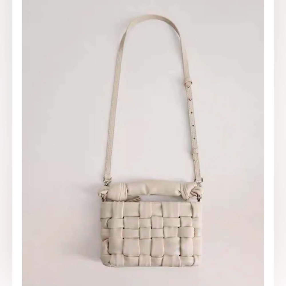 Mango Braided Design Bag, Cream, NWT